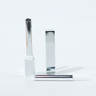 Серебряный сменный квадратный алюминиевый тюбик для губной помады